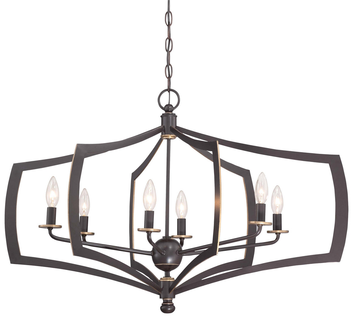 Minka-Lavery - 4376-579 - Six Light Chandelier - Middletown - Downton Bronze w/Gold Highlights