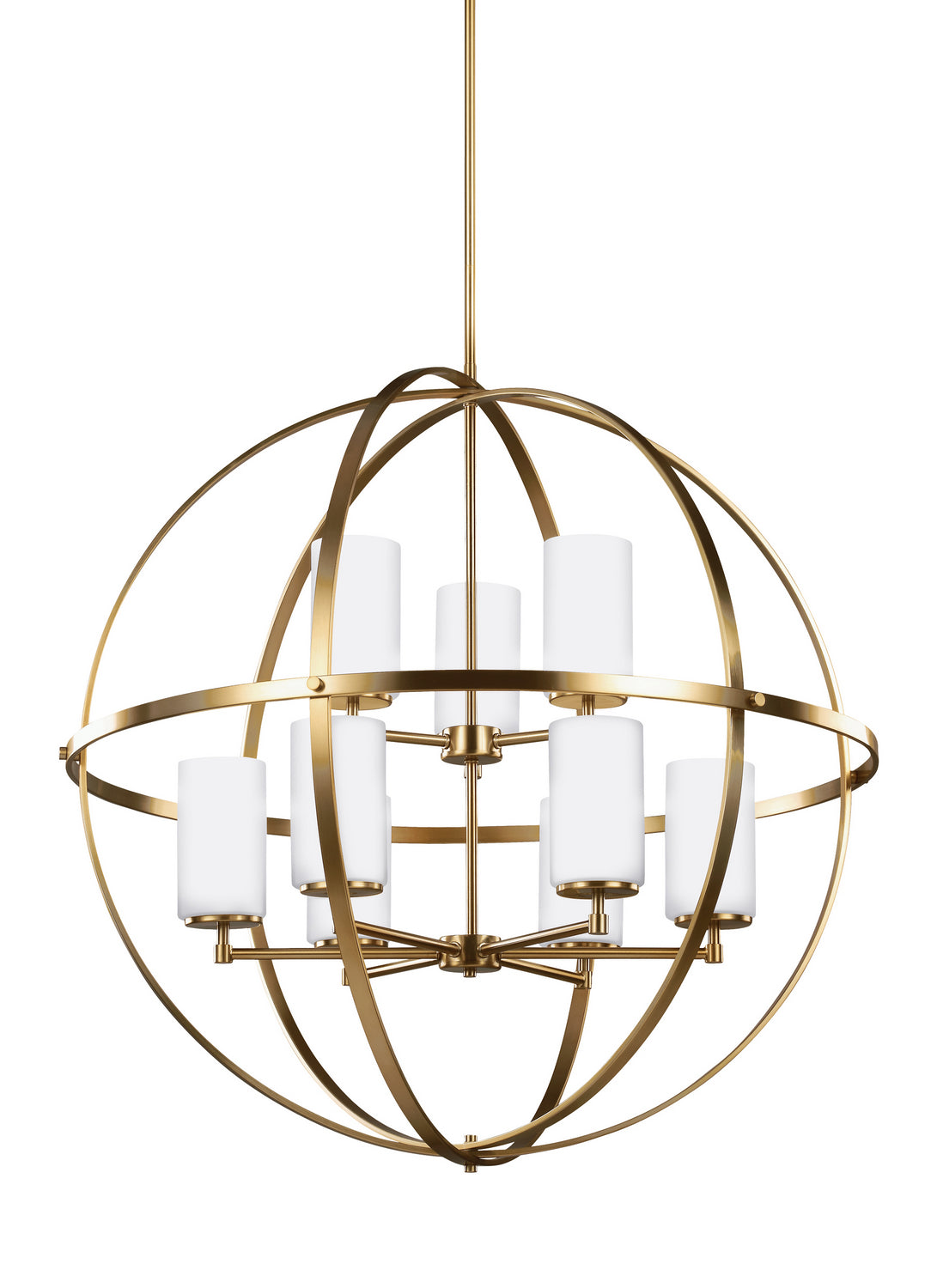 Generation Lighting - 3124609-848 - Nine Light Chandelier - Alturas - Satin Brass