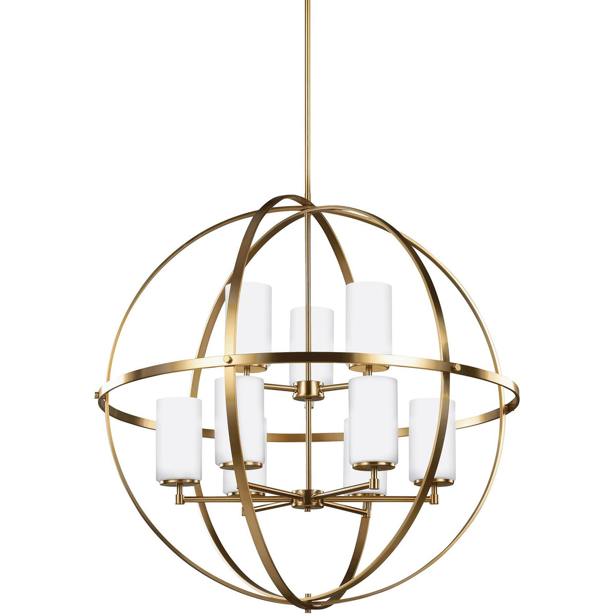 Generation Lighting - 3124609EN3-848 - Nine Light Chandelier - Alturas - Satin Brass