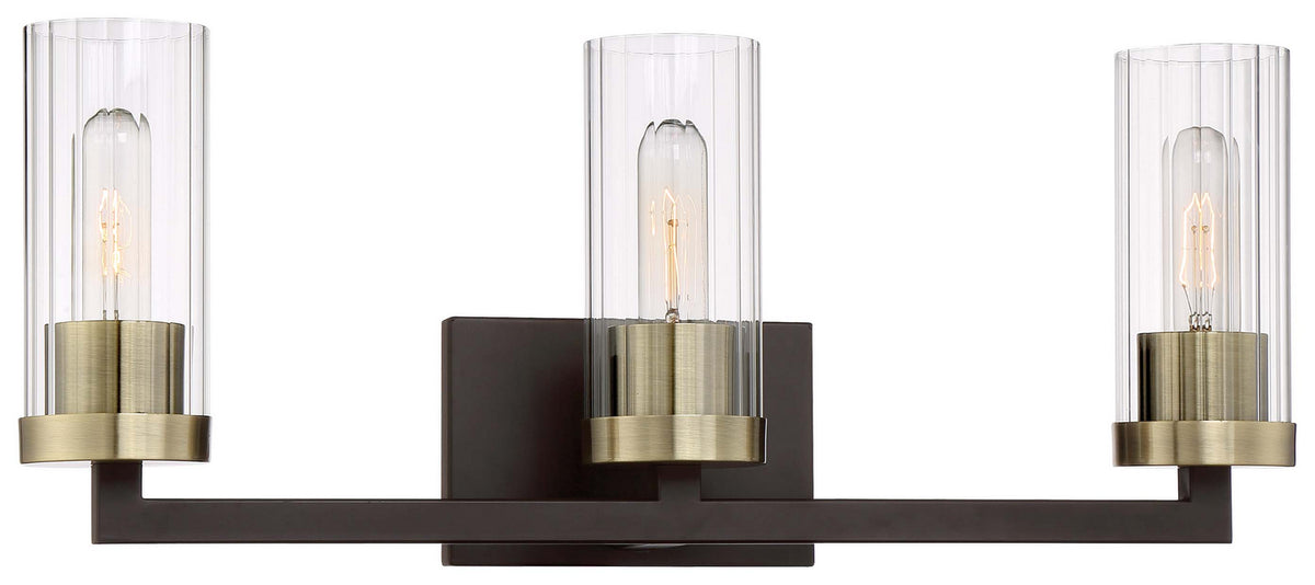 Minka-Lavery - 3043-560 - Three Light Bath - Ainsley Court - Aged Kinston Bronze w/Brushed Brass Highlights