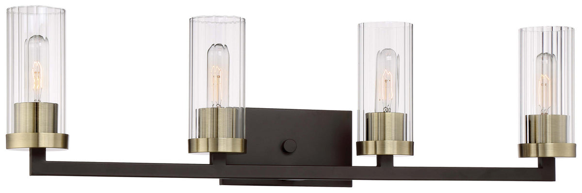 Minka-Lavery - 3044-560 - Four Light Bath - Ainsley Court - Aged Kinston Bronze w/Brushed Brass Highlights