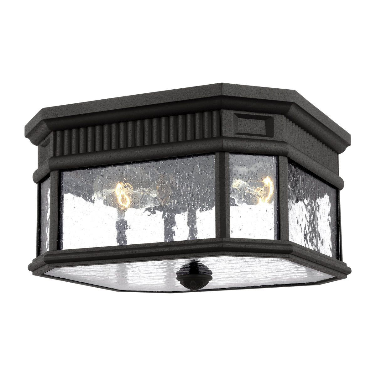 Generation Lighting - OL5433BK - Two Light Outdoor Flush Mount - Cotswold Lane - Black
