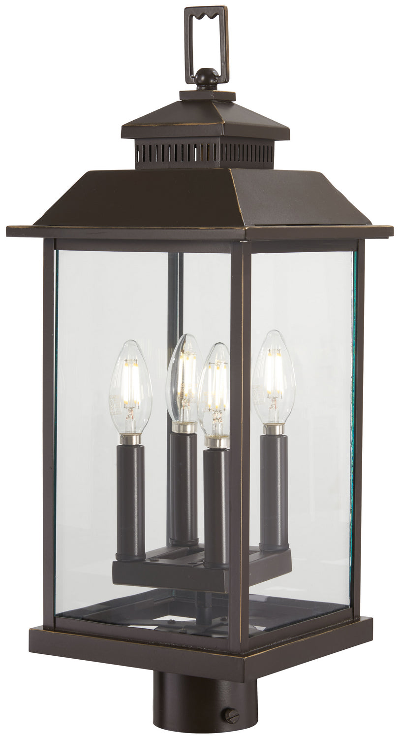 Minka-Lavery - 72596-143C - Four Light Post Mount - Miner's Loft - Oil Rubbed Bronze w/Gold Highlights
