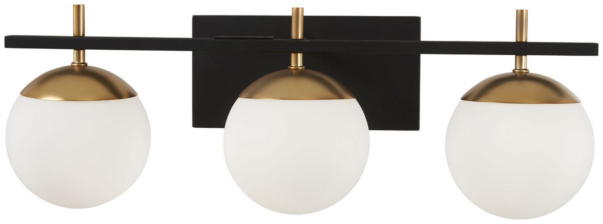 George Kovacs - P1353-618 - Three Light Bath - Alluria - Weathered Black With Autumn Gold