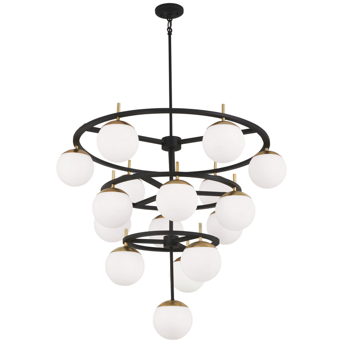 George Kovacs - P1359-618 - 16 Light Chandelier - Alluria - Weathered Black With Autumn Gold