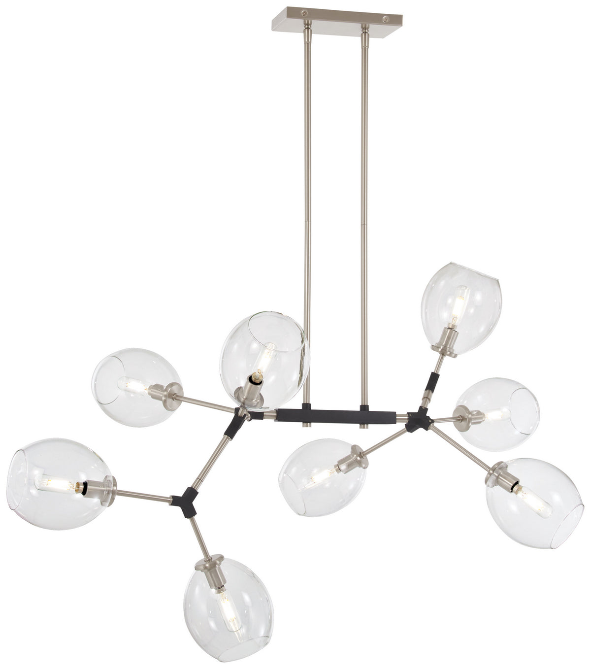 George Kovacs - P1368-619 - Eight Light Chandelier - Nexpo - Brushed Nickel With Black