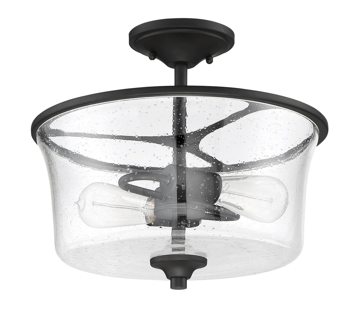 Craftmade - 50452-FB - Two Light Convertible Semi Flush - Gwyneth - Flat Black