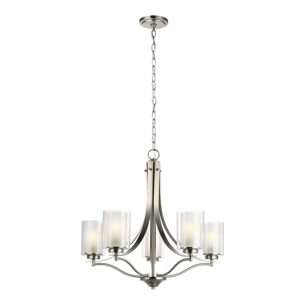 Generation Lighting - 3137305-962 - Five Light Chandelier - Elmwood Park - Brushed Nickel