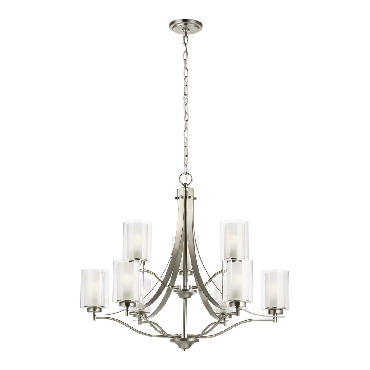 Generation Lighting - 3137309EN3-962 - Nine Light Chandelier - Elmwood Park - Brushed Nickel