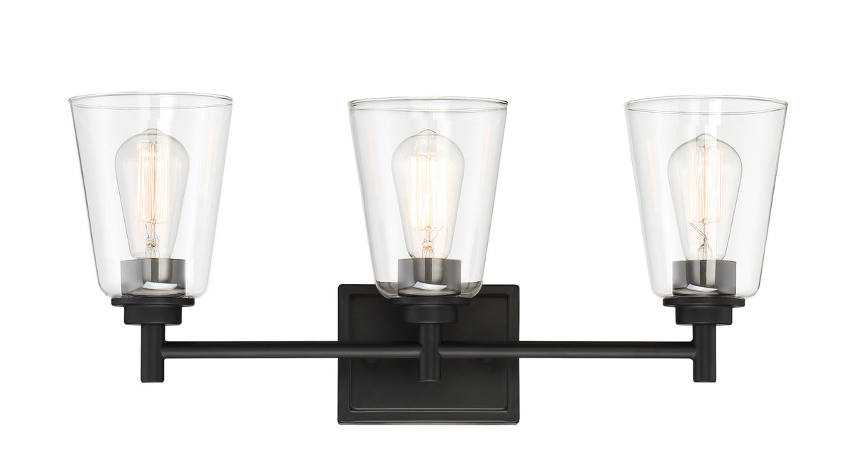 Designers Fountain - 95703-MB - Three Light Bath Bar - Westin - Matte Black